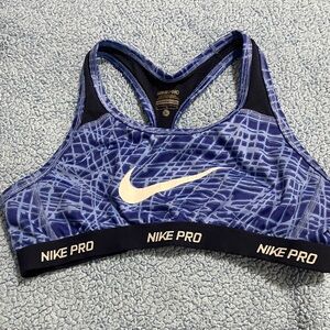 Nike Pro Women's Patterned Blue Sports Bra
